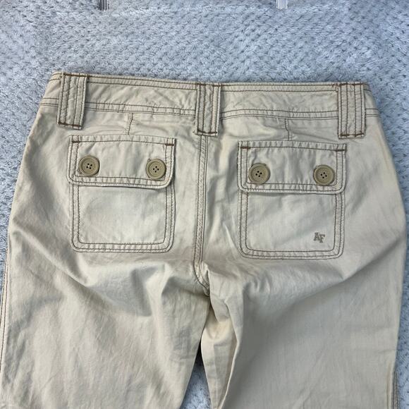 Y2K Abercrombie & Fitch Womens Utility Cargo Flare Pants Khaki Preppy Chino Sz 2 - Picture 16 of 16